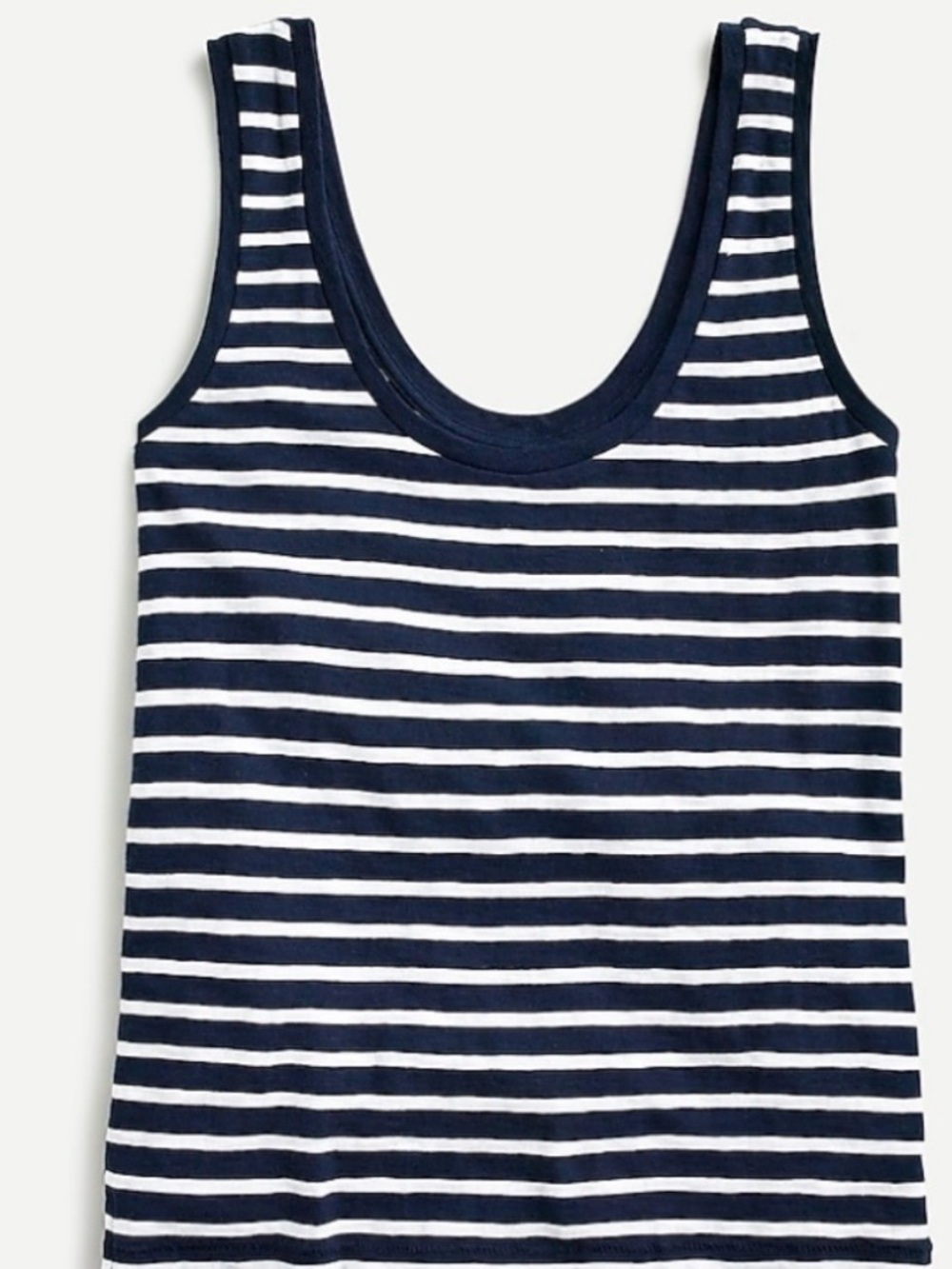 J.Crew Perfect Rib Scoopneck Navy and White Striped Tank Top